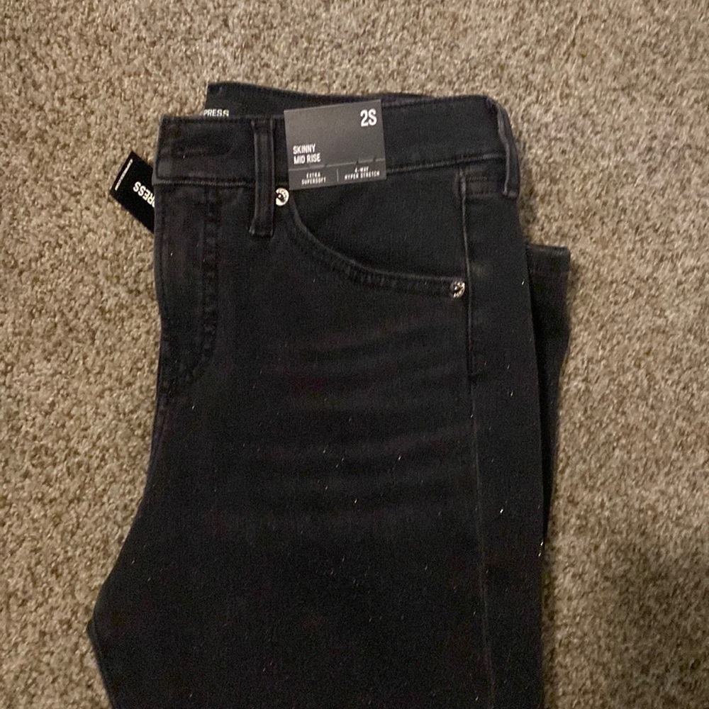 Express black shimmer jeggings
